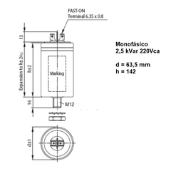 Célula Monofásica 220Vca 2,5 kVAr - Eletrotécnica Vera Cruz