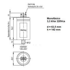Célula Monofásica 220Vca 3,3 kVAr - Eletrotécnica Vera Cruz