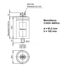 Célula Monofásica 440Vca 5 kVAr - Eletrotécnica Vera Cruz