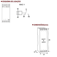 Imagem do Interface a Rele 1 Spdt 220Vca RAC1