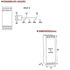 Imagem do Interface a Rele 2 Spdt 24Vca/vCC RAC2