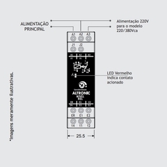 Relê Controle de Nível REL-01/03 110Vca Superior ou Inferior Altronic - Eletrotécnica Vera Cruz