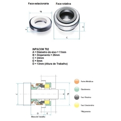 Selo Mecânico 11mm Tipo-02 - Eletrotécnica Vera Cruz