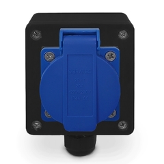 Tomada Sobrepor Azul 20A 2P+T TBSE c/ Caixa Preta Din - comprar online