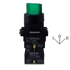 Comutador Iluminado 3 Posições Fixas NA+NA Verde 24Vcc/Vca - comprar online