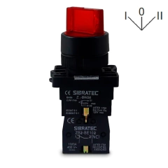 Comutador Iluminado 3 Posições Fixas NF+NF Vermelho 220Vca - comprar online