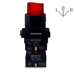 Comutador Iluminado 3 Posições Fixas NF+NF Vermelho 24Vcc/Vca - comprar online