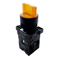 Comutador Iluminado 3 Posições Fixas NA+NA Amarelo 220Vca