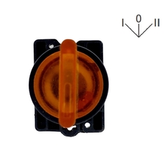Comutador Iluminado 3 Posições Fixas NA+NA Amarelo 220Vca - Eletrotécnica Vera Cruz