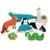 Pack de animales de madera x 6 c/base - Autóctonos
