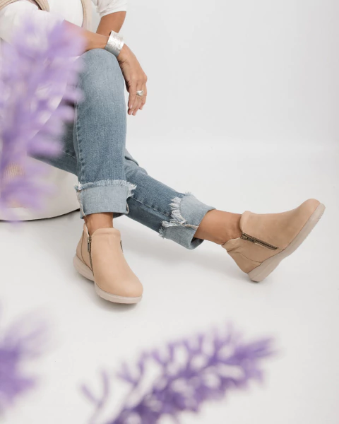 Botinetas de cuero comodas para dama Art. K222 camel modelo - Comfort Gallery 