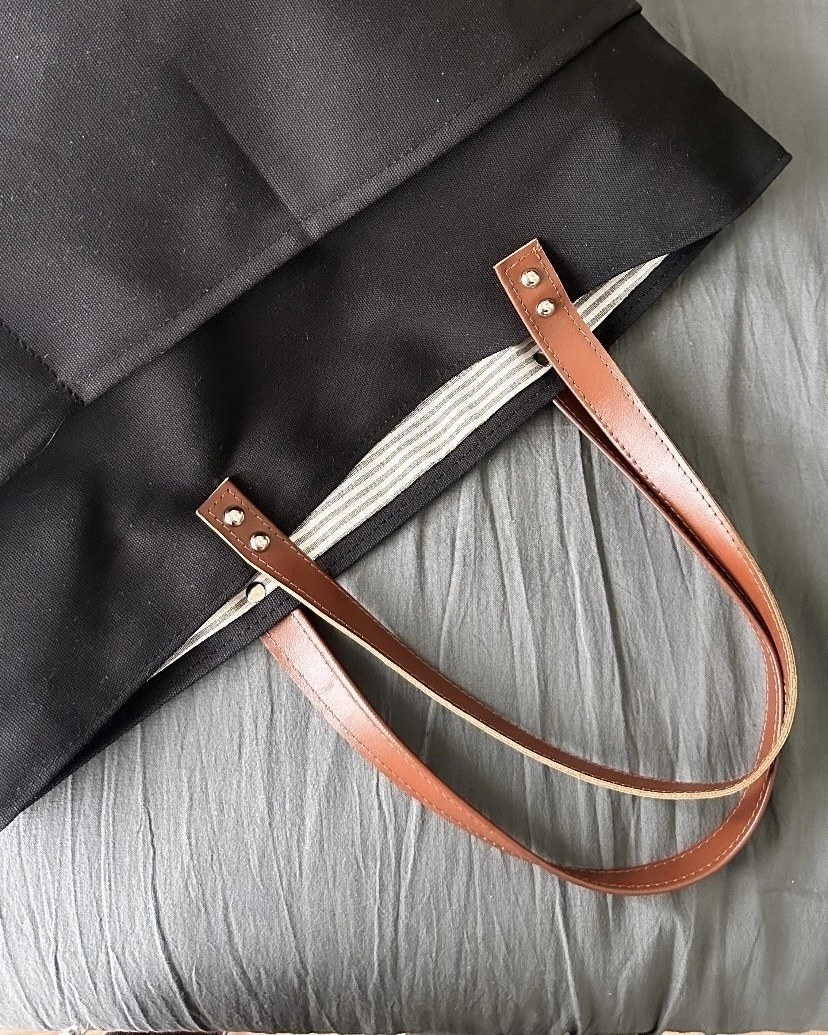 BOLSO MONACO con cuero - NEGRO