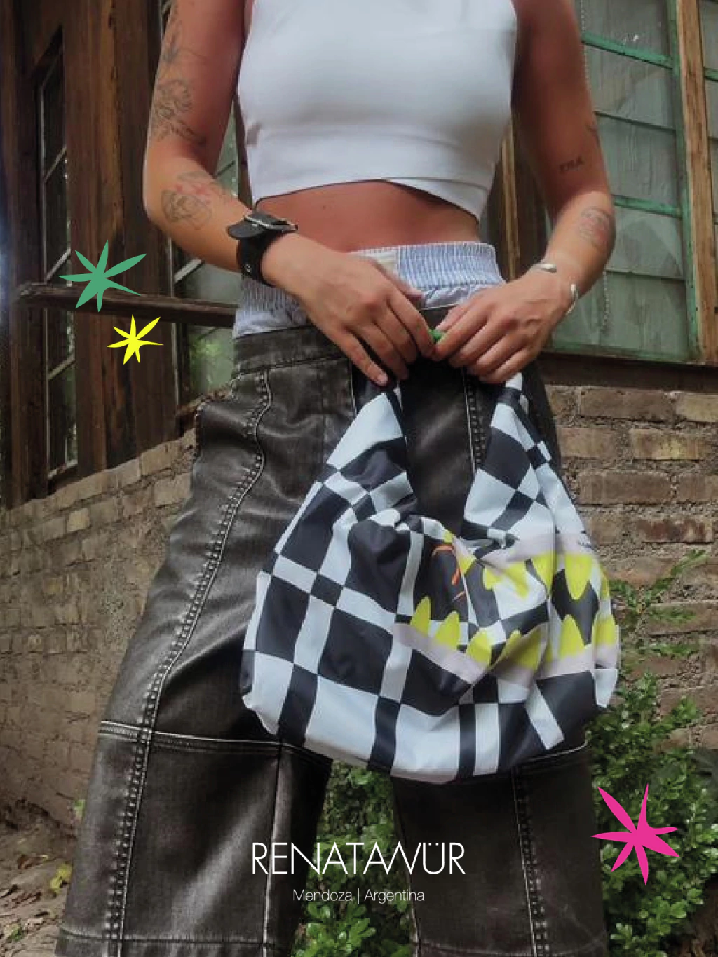 Bolso Baguette-Cuadros