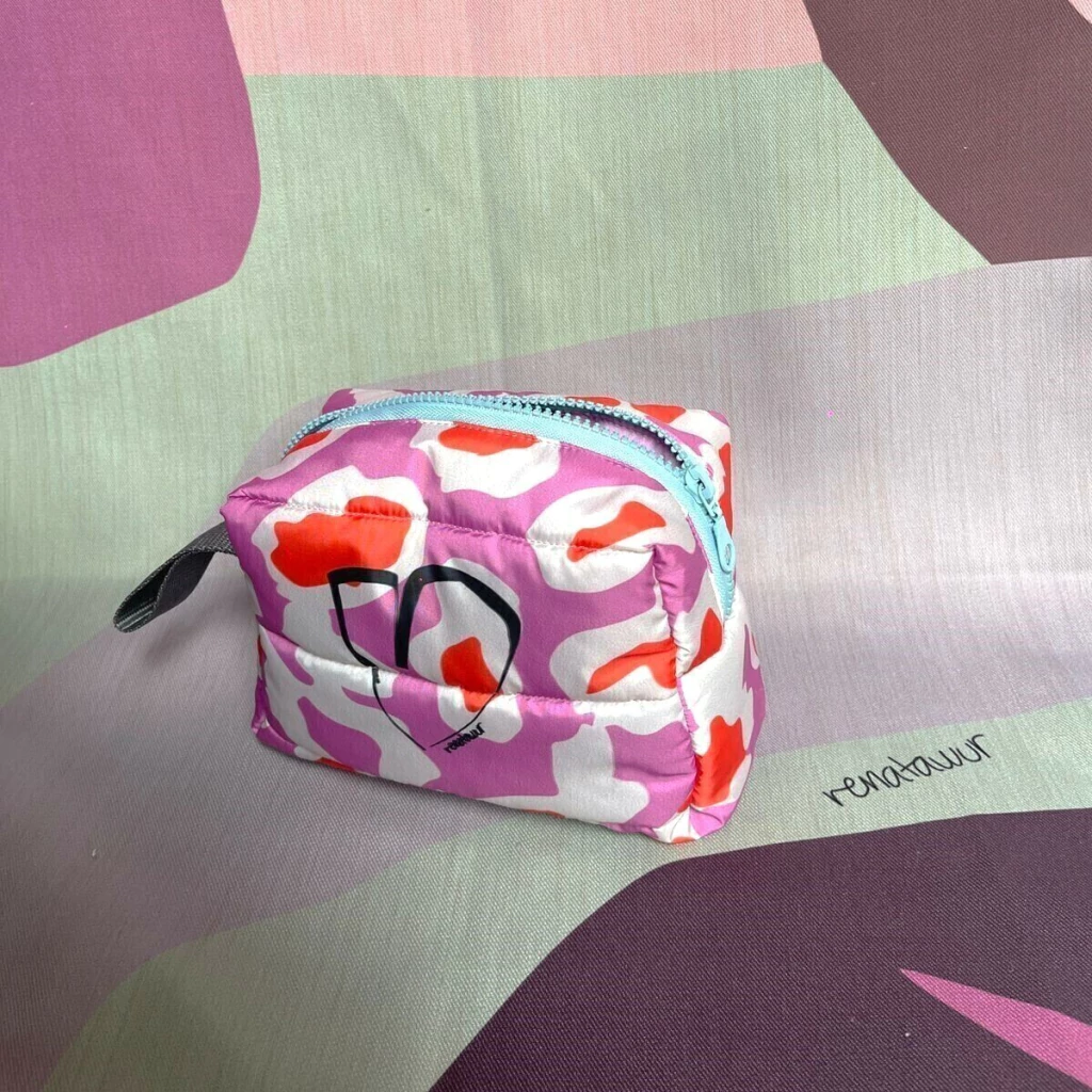 Necessaire Puffer Tall Animal pink