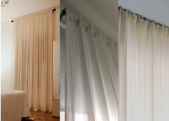 Cortinas Súper Anchas! Paños de 290 de ancho Bolsillo / Tiritas / Presilla escondida