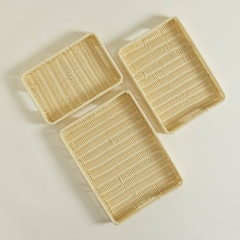 SET X 3 BANDEJAS RECT DE PP BEIGE 31X21 / 35X25 / 39X30 CM en internet