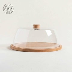 CAMPANA ACRILICO BASE MADERA 29X14,5 CM