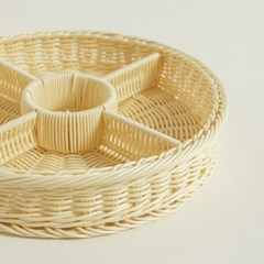COPETINERA DE PP TRENZADO BEIGE 33,5 CM
