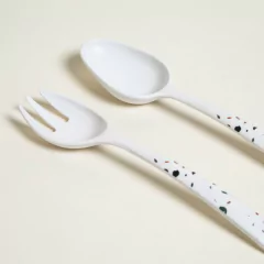 SET DE CUBIERTOS PARA ENSALADA DE FIBRA DE BAMBOO TERRAZO 24 CM