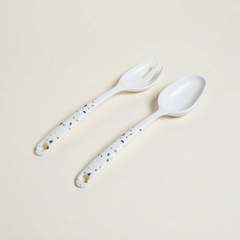 SET DE CUBIERTOS PARA ENSALADA DE FIBRA DE BAMBOO TERRAZO 24 CM - comprar online