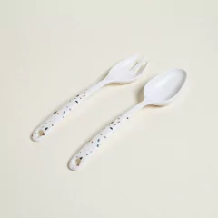 SET DE CUBIERTOS PARA ENSALADA DE FIBRA DE BAMBOO TERRAZO 24 CM - comprar online