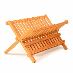 Escurreplatos plegable de bambú