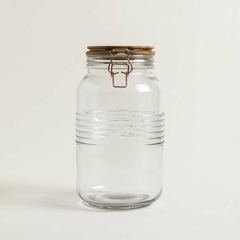 FRASCO HERMETICO CIERRE COBRE TAPA MADERA OLD FASHION 3000ML
