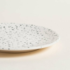 PLATO DE POSTRE TERRAZO GRIS 20 CM