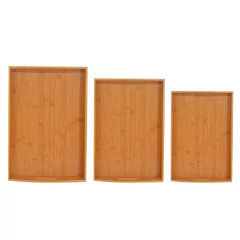 Set de 3 bandejas de bambú - comprar online