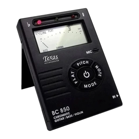 Texas BC-850 Afinador Cromático Digital para Guitarra, Bajo y Violín