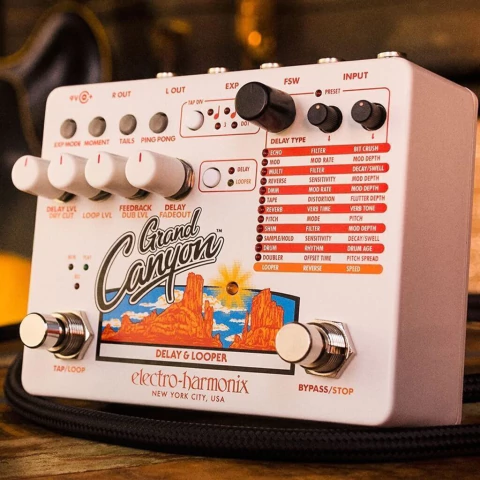 Electro-Harmonix Grand Canyon. Pedal delay y looper avanzado con 12 efectos