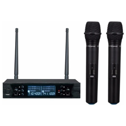 Ross MU-626. Sistema inalámbrico UHF doble de mano. Voz clara sin cables