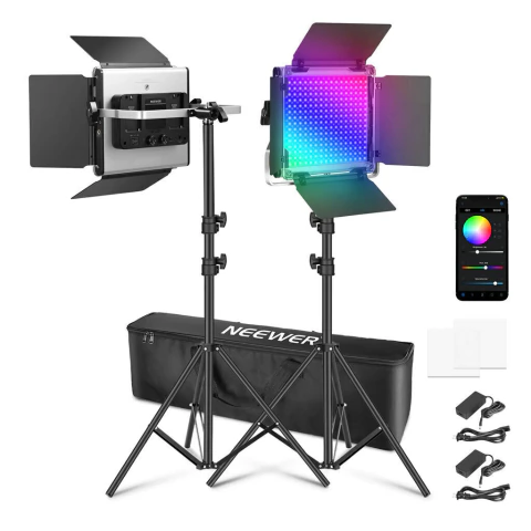 Neewer RGB660 PRO II. Luces LED RGB profesionales. Kit de Iluminación creativa precisa