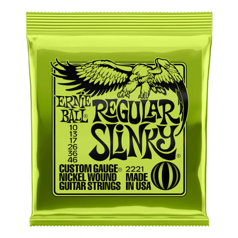 Imagen de Ernie Ball Regular Slinky. Encordado para guitarra eléctrica. Tono balanceado y clásico