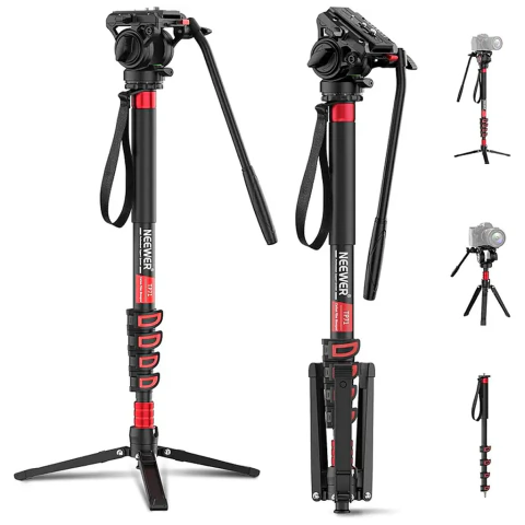 Neewer TP78. Monopié de aluminio con cabezal fluido 74.8"