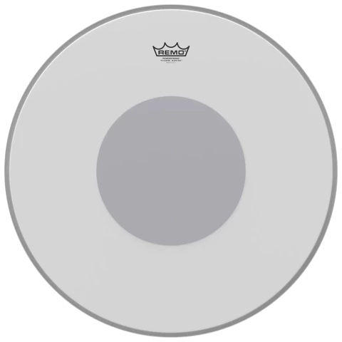 Remo Powerstroke P3 Coated Black Dot 24” USA - Parche arenado con refuerzo negro para Bombo - P3-1124-10 - comprar online