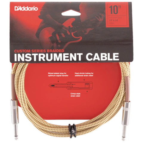 D'Addario PW-BG. Cable plug-plug de tela trenzada. Señal clara y construcción resistente en internet