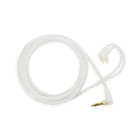 Cable de actualización CTM 8-Wire trenzado de 8 hilos color blanco con conector minijack de 3,5 mm y conexión de 2 pines para auriculares In-Ear Monitor