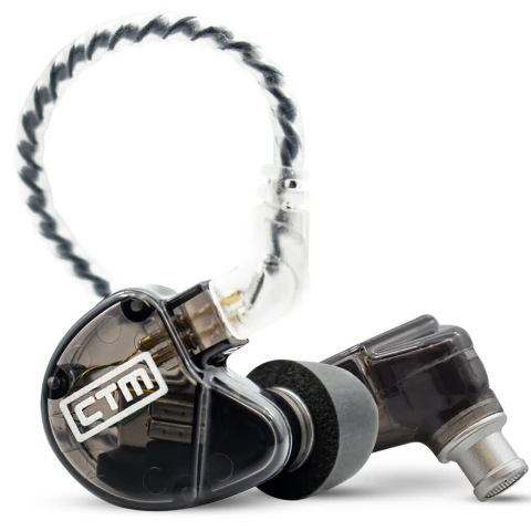 Auriculares In-Ear Monitor profesionales CTM CE320 con diseño smoke y cable trenzado