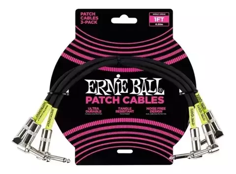Cables Plug Interpedal Pack 3 Ernie Ball 30 Cm