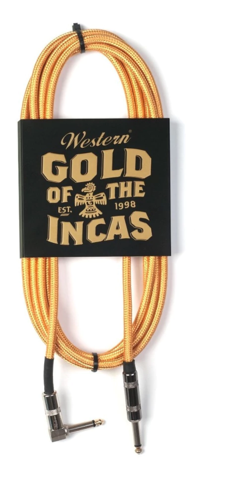 Cable Western Plug Recto a Angular - Dorado - 6 Metros