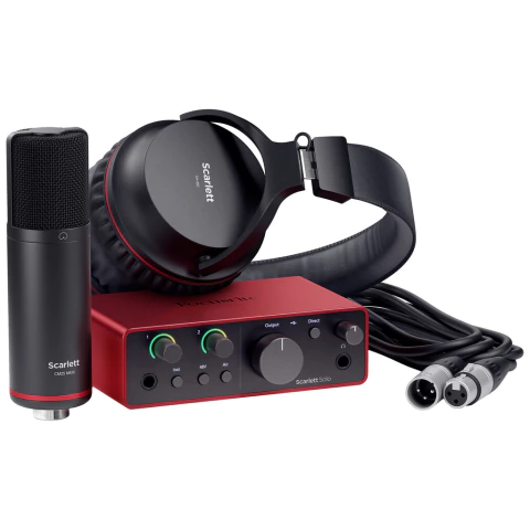 Focusrite SCARLETT SOLO STUDIO 4ta Gen - Kit de estudio Interfaz de audio Micrófono Auriculares - comprar online
