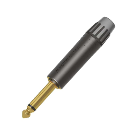 Seetronic MP2X-BG. Conector plug macho mono 1/4 negro. Conexión profesional con contacto dorado - comprar online