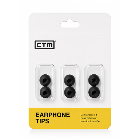 CTM Pack combo Tips de Foam. Repuestos para In-Ear Monitor en 3 medidas