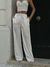 PANT SASTRERO SATEN GLITTER - Maria Antonieta Boutique