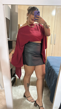 Shorts Saia Couro Fake - loja online