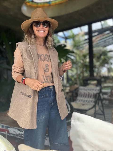 Sweater Rock and Roll tostado - comprar online