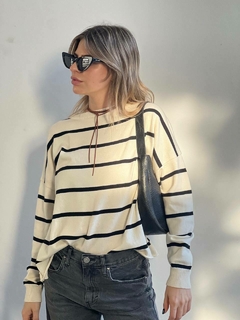 Sweater Rayas Crudo