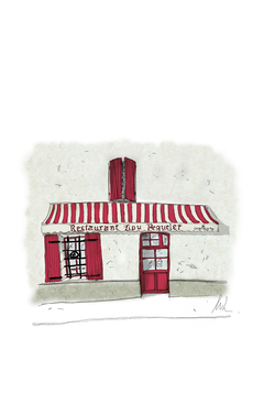 Ilustraciones en Láminas o Cuadros - TIENDA ROJA en Provence, Francia
