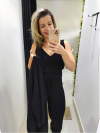 conjunto feminino em tricot mousse preto calça cintura alta flare regata e casaco twin set 